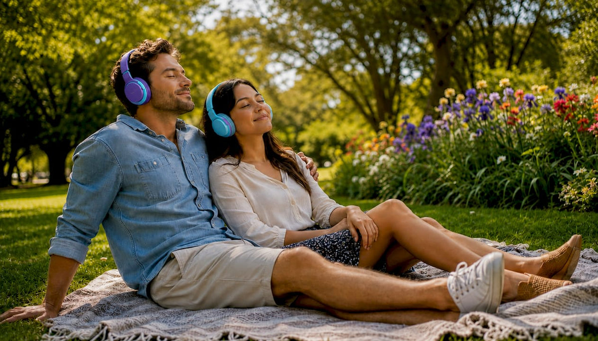 Woman listening to music for fresh start