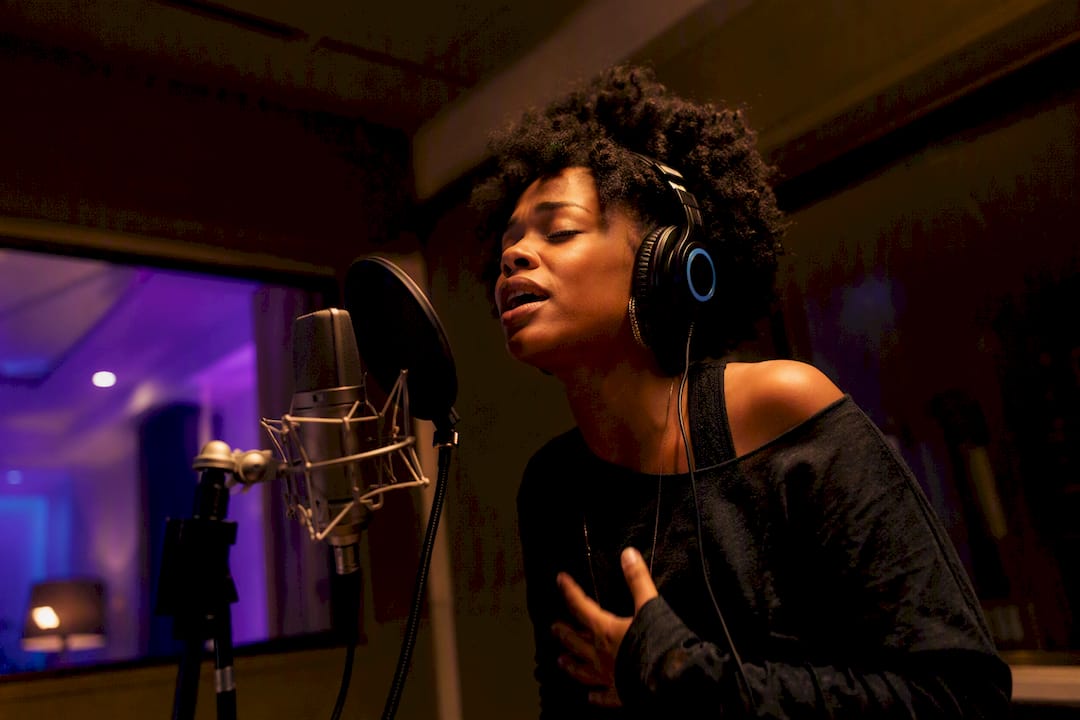Vocalist recording meaningful inspirational lyrics