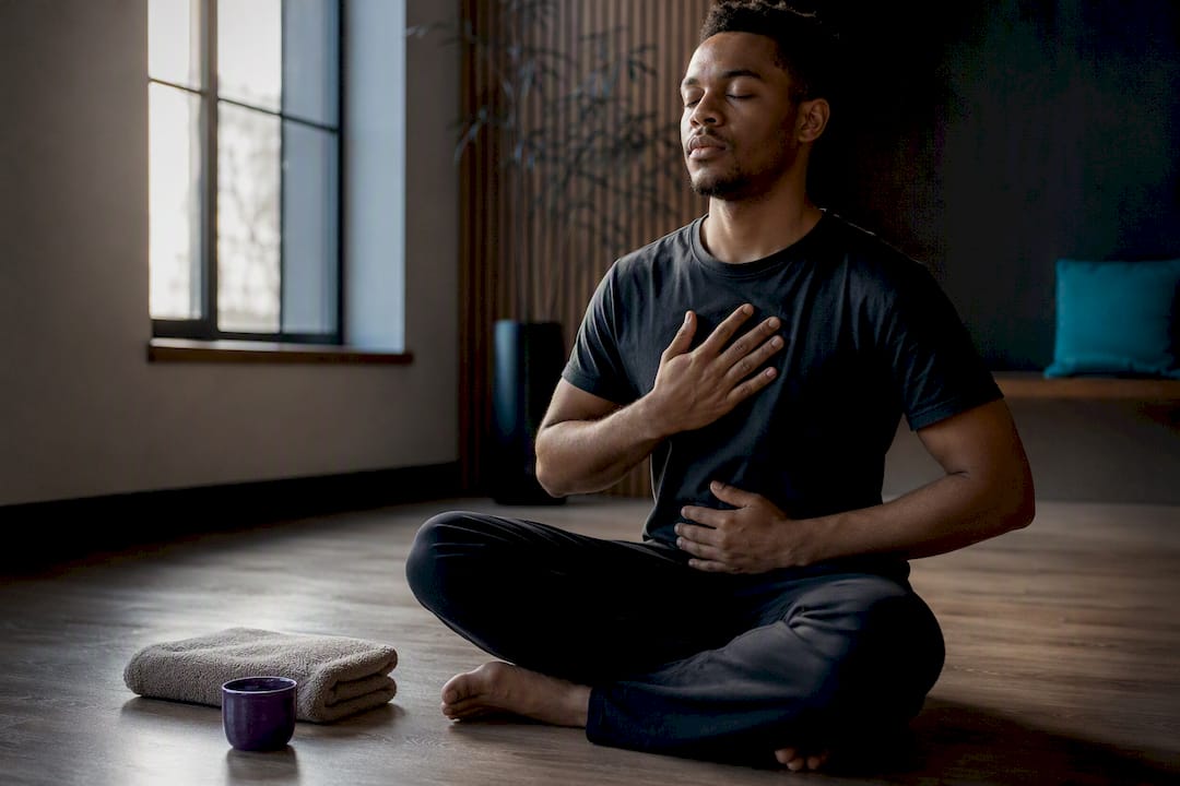 Person practicing mindful emotional awareness