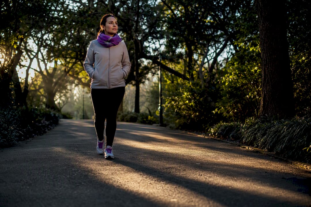 Person taking a creative walk outdoors