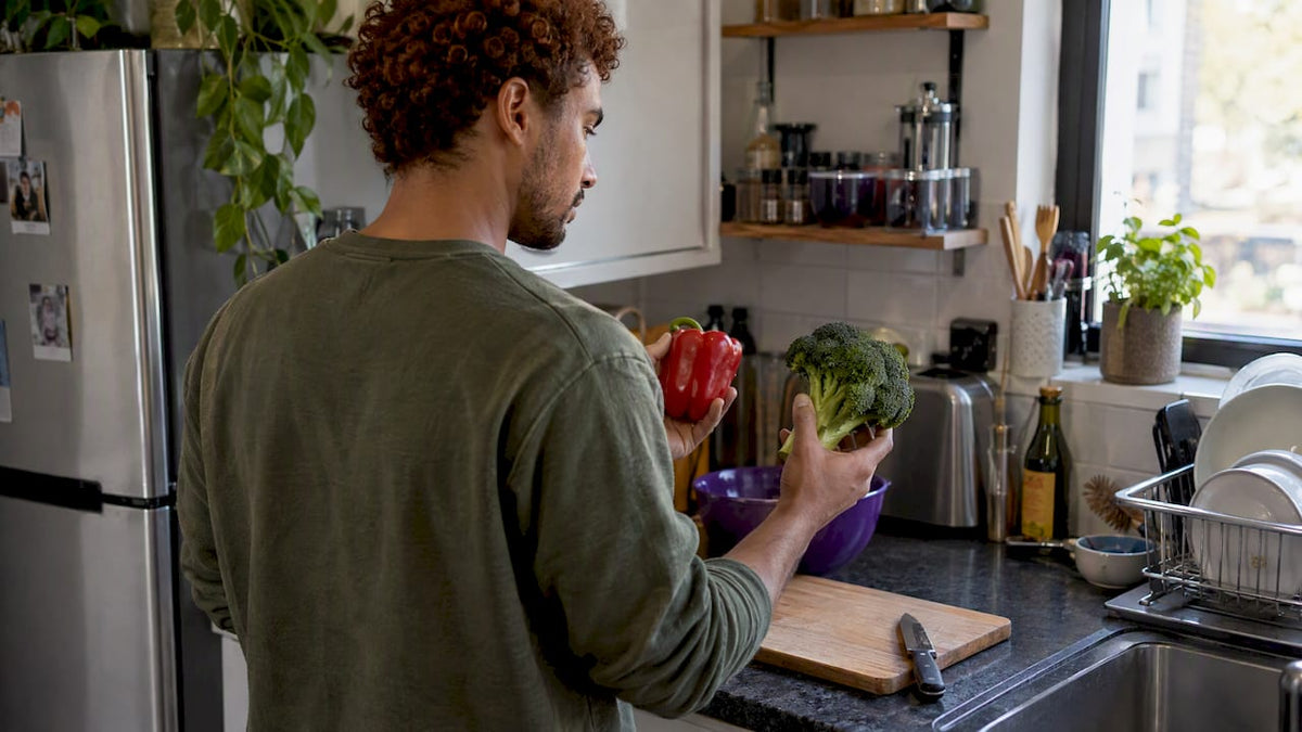 Man choosing ingredients for dinner